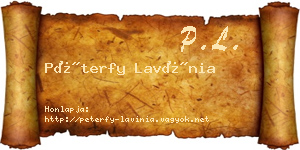 Péterfy Lavínia névjegykártya